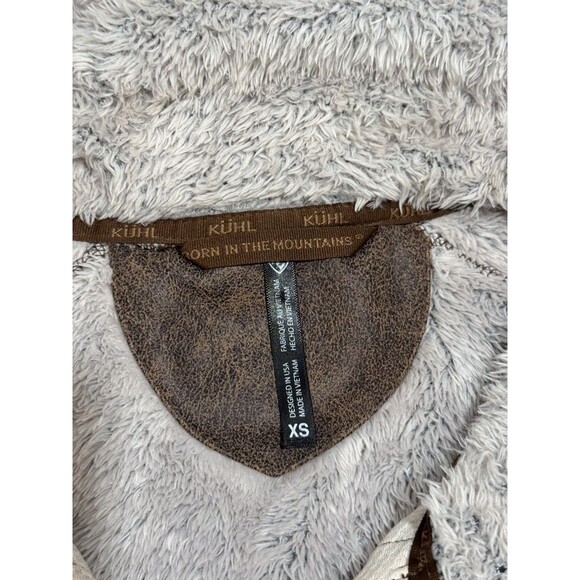 Kuhl Womens Flight Jacket Beige Avina Full Zip Sherpa Fleece Hooded Outdoor XS - Picture 4 of 14